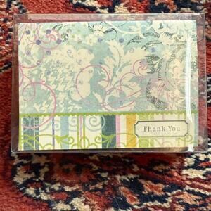 Karen Foster Design Azure Blooms 12 THANK YOU Note Cards in 4 Patterns